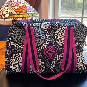Vera Bradley Bag pink/purple/black/gray/white zipper 2 handles front pocket